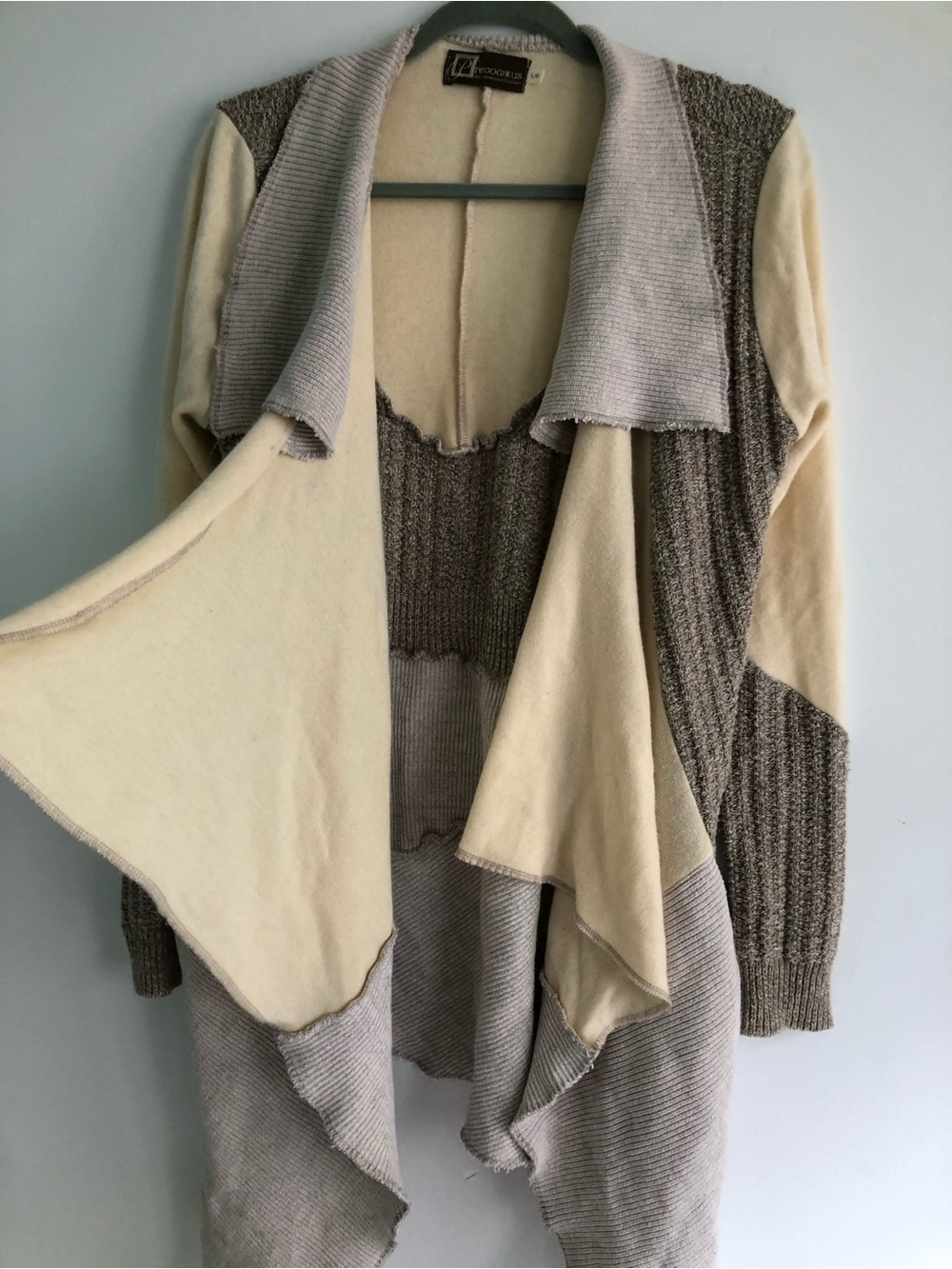 Reworked Whimsical Patchwork Handmade Upcycled Cardigan Sweater Hippie Boho - Picture 3 of 11